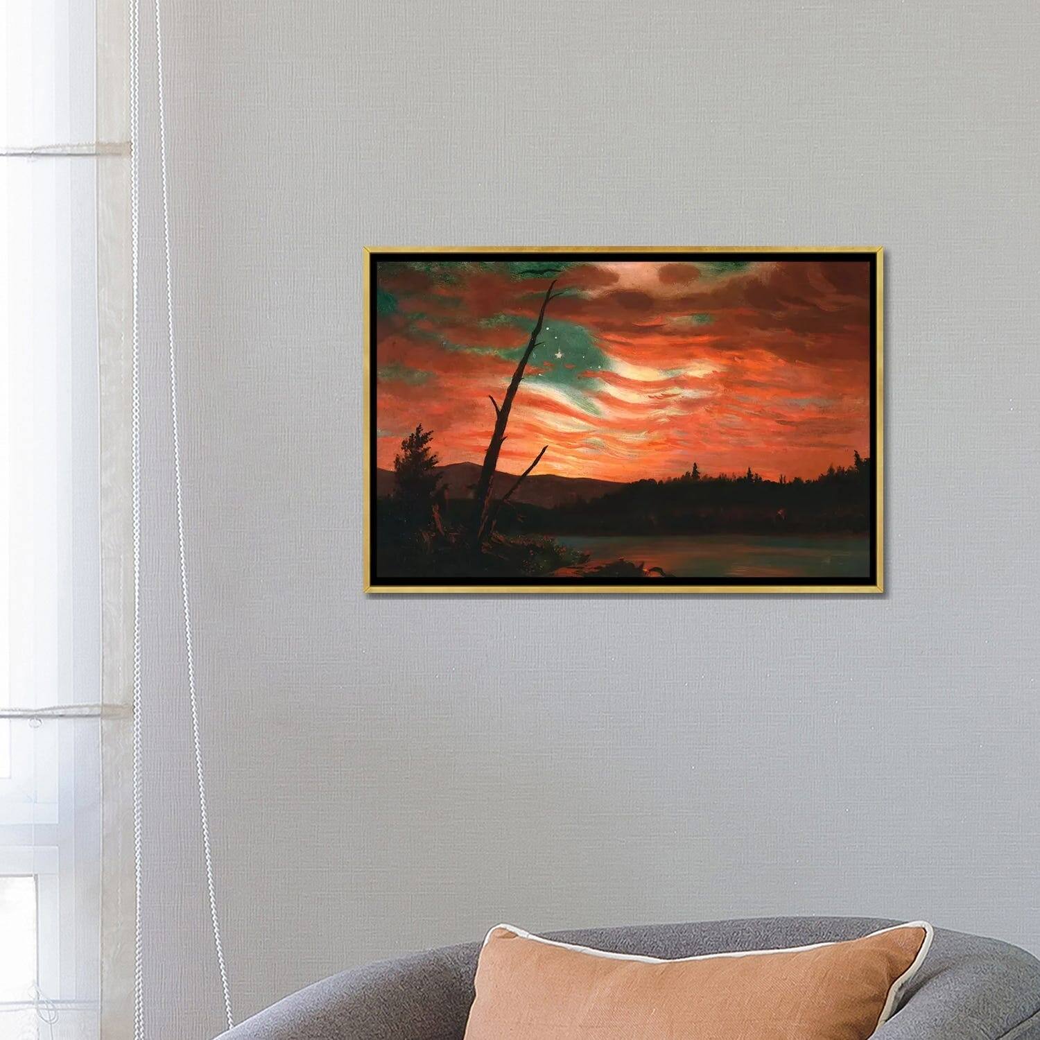 iCanvas "Our Banner in the Sky " by Frederic Edwin Church Framed Canvas